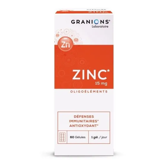 Laboratoire des Granions Zinc 15mg Défenses Immunitaires 60 Gélules